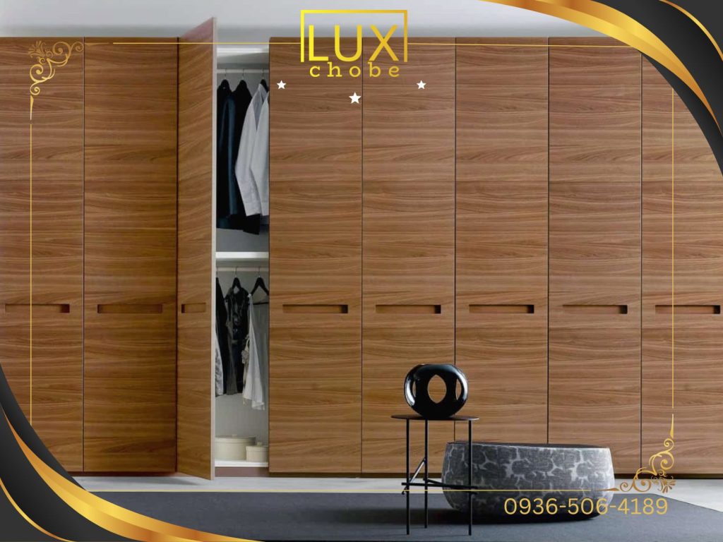 کمد دیواری لولایی ام دی اف چوب