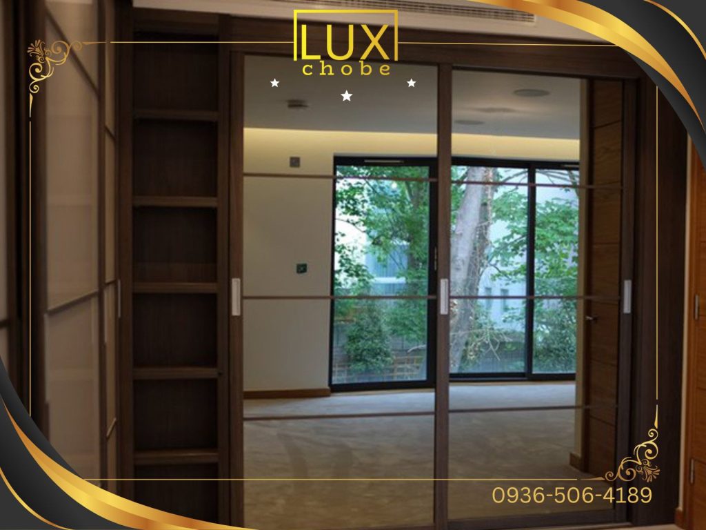 کمد دیواری ریلی شیشه ای